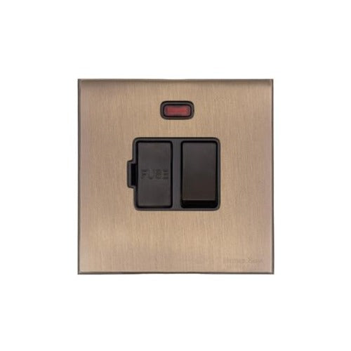 Windsor Range Antique Brass Switches & Sockets, WN91 - Switched Spur with Neon (13 Amp) by Heritage Brass By M-Marcus