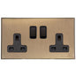 Windsor Range Antique Brass Switches & Sockets, WN91 - Double Socket (13 Amp) by Heritage Brass By M-Marcus