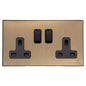 Windsor Range Matt Antique Brass Switches & Sockets, WN92 - Double Socket (13 Amp) by Heritage Brass By M-Marcus