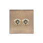 Windsor Range Antique Brass Switches & Sockets, WN91 - 2 Gang Toggle Switch by Heritage Brass By M-Marcus
