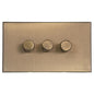 Windsor Range Antique Brass Switches & Sockets, WN91 - 3G Multi Location Primary Dimmer by Heritage Brass By M-Marcus