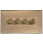 Windsor Range Matt Antique Brass Switches & Sockets, WN92 - 4 Gang Dimmer 250 watts (Compatible with halogen/ incandescent bulbs) by Heritage Brass By M-Marcus