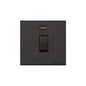 Windsor Range Jet Black (Project Finish) 20A Double Pole Switch with Neon