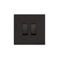 Windsor Range Matt Black Switches & Sockets, WBK - 2 Gang Rocker Switch by Heritage Brass By M-Marcus