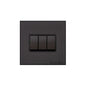 Windsor Range Jet Black (Project Finish) 3 Gang 2-Way Rocker Switch