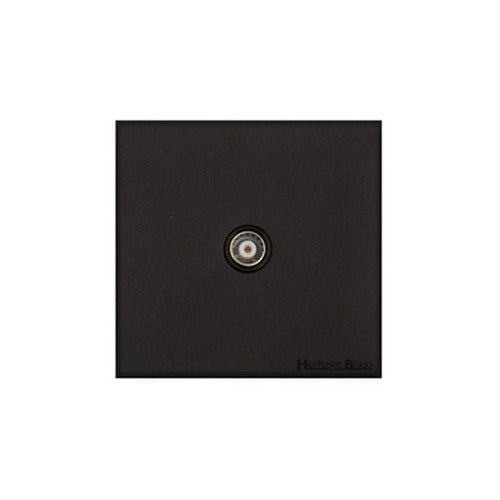 Windsor Range Jet Black (Project Finish) 1 Gang Non-Isolated TV Coaxial Socket