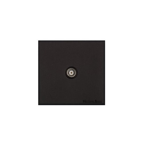 Windsor Range Jet Black (Project Finish) 1 Gang Isolated TV Coaxial Socket