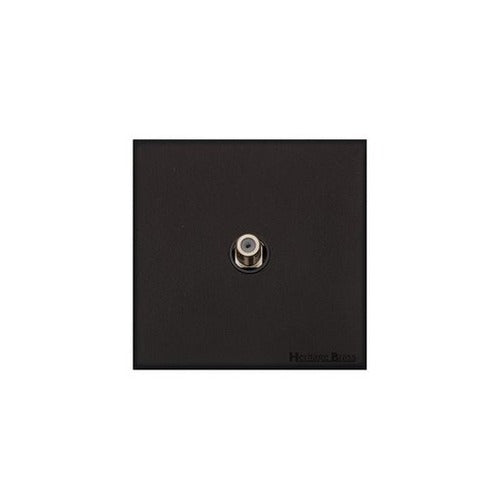 Windsor Range Jet Black (Project Finish) 1 Gang Satellite Socket