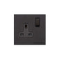 Windsor Range Jet Black (Project Finish) Single Socket (13 Amp)