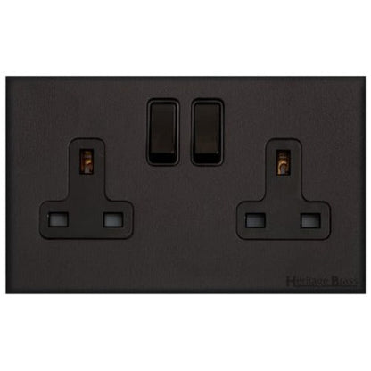 Windsor Range Jet Black (Project Finish) Double Socket (13 Amp)