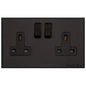 Windsor Range Jet Black (Project Finish) Double Socket (13 Amp)
