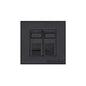 Windsor Range Matt Black Switches & Sockets, WBK - 2 Gang Master Line Socket by Heritage Brass By M-Marcus