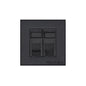 Windsor Range Matt Black Switches & Sockets, WBK - 2 Gang CAT6 by Heritage Brass By M-Marcus