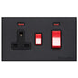 Windsor Range Matt Black Switches & Sockets, WBK - 45A Cooker Unit + 13A Socket by Heritage Brass By M-Marcus