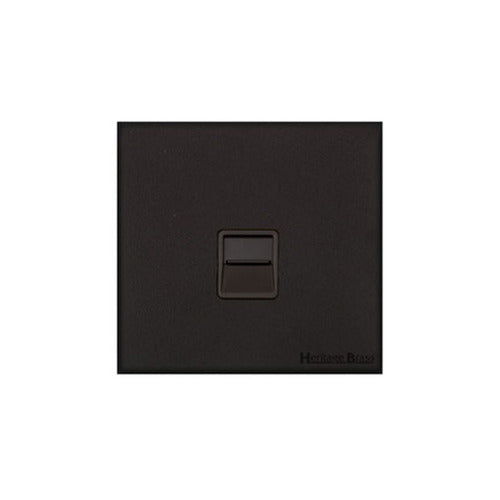 Windsor Range Matt Black Switches & Sockets, WBK - 1 Gang Secondary Line Socket by Heritage Brass By M-Marcus