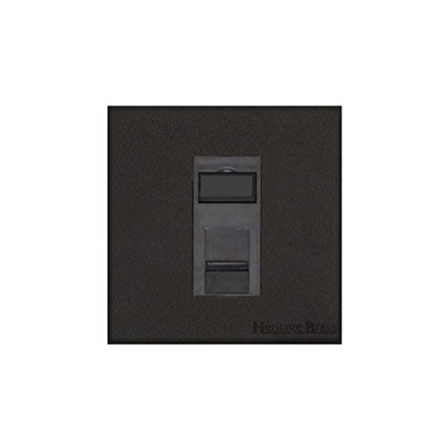 Windsor Range Matt Black Switches & Sockets, WBK - 1 Gang CAT6 by Heritage Brass By M-Marcus