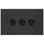 Windsor Range Jet Black (Project Finish) 3 Gang 2-Way Classic Toggle Switch