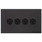 Windsor Range Matt Black Switches & Sockets, WBK - 4 Gang Toggle Switch by Heritage Brass By M-Marcus