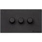 Windsor Range Matt Black Switches & Sockets, WBK - 3 Gang Dimmer 250 watts (Compatible with halogen/ incandescent bulbs) by Heritage Brass By M-Marcus