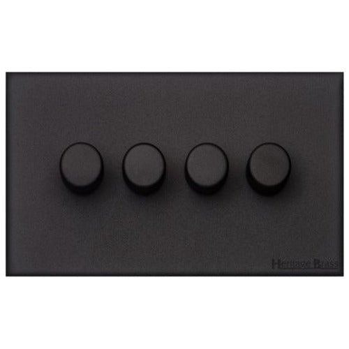 Windsor Range Matt Black Switches & Sockets, WBK - 4G Multi Location Primary Dimmer by Heritage Brass By M-Marcus