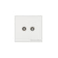 Windsor Range Matt White Switches & Sockets, WNW - 2 Gang TV Coaxial Socket by Heritage Brass By M-Marcus