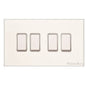 Windsor Range Matt White Switches & Sockets, WNW - 4 Gang Rocker Switch by Heritage Brass By M-Marcus