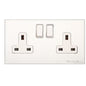 Windsor Range Matt White Switches & Sockets, WNW - Double Socket (13 Amp) by Heritage Brass By M-Marcus