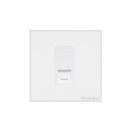 Windsor Range Matt White Switches & Sockets, WNW - 1 Gang CAT6 by Heritage Brass By M-Marcus
