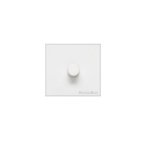 Windsor Range Matt White Switches & Sockets, WNW - 1 Gang Dimmer 250 watts (Compatible with halogen/ incandescent bulbs) by Heritage Brass By M-Marcus