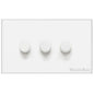 Windsor Range Matt White Switches & Sockets, WNW - 3 Gang Dimmer 400 watts (Compatible with halogen/ incandescent bulbs) by Heritage Brass By M-Marcus