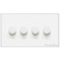 Windsor Range Matt White Switches & Sockets, WNW - 4 Gang Dimmer 250 watts (Compatible with halogen/ incandescent bulbs) by Heritage Brass By M-Marcus