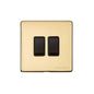 Vintage Range Polished Brass Switches & Sockets, X01 - 2 Gang Rocker Switch by Heritage Brass By M-Marcus
