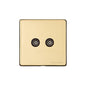 Vintage Range Polished Brass Switches & Sockets, X01 - 2 Gang TV Coaxial Socket by Heritage Brass By M-Marcus
