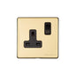 Vintage Range Polished Brass Switches & Sockets, X01 - Single Socket (13 Amp) by Heritage Brass By M-Marcus