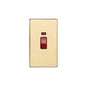 Vintage Range Polished Brass Switches & Sockets, X01 - 45A DP Cooker Switch with Neon (tall plate) by Heritage Brass By M-Marcus