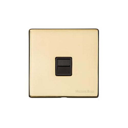 Vintage Range Polished Brass Switches & Sockets, X01 - 1 Gang Secondary Line Socket by Heritage Brass By M-Marcus