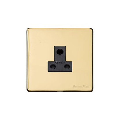 Vintage Range Unlacquered Polished Brass Switches & Sockets, XUL - 5 Amp 3 Round Pin Socket by Heritage Brass By M-Marcus