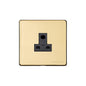Vintage Range Unlacquered Polished Brass Switches & Sockets, XUL - 5 Amp 3 Round Pin Socket by Heritage Brass By M-Marcus