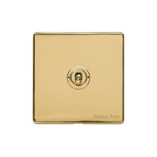 Vintage Range Polished Brass Switches & Sockets, X01 - 1 Gang Toggle Switch by Heritage Brass By M-Marcus