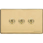 Vintage Range Polished Brass Switches & Sockets, X01 - 3 Gang Toggle Switch by Heritage Brass By M-Marcus