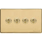 Vintage Range Polished Brass Switches & Sockets, X01 - 4 Gang Toggle Switch by Heritage Brass By M-Marcus