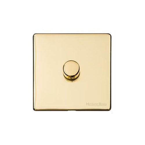 Vintage Range Polished Brass Switches & Sockets, X01 - 1 Gang Dimmer 250 watts (Compatible with halogen/ incandescent bulbs) by Heritage Brass By M-Marcus