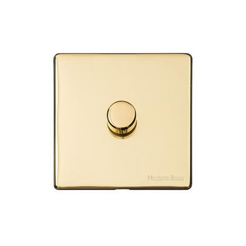 Vintage Range Polished Brass Switches & Sockets, X01 - 1 Gang Dimmer 400 watts (Compatible with halogen/ incandescent bulbs) by Heritage Brass By M-Marcus