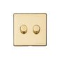 Vintage Range Polished Brass Switches & Sockets, X01 - 2 Gang Dimmer 400 watts (Compatible with halogen/ incandescent bulbs) by Heritage Brass By M-Marcus