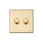 Vintage Range Polished Brass Switches & Sockets, X01 - 2 Gang TED Dimmer (Compatible with LED Lamps) by Heritage Brass By M-Marcus