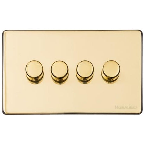Vintage Range Polished Brass Switches & Sockets, X01 - 4G Multi Location Primary Dimmer by Heritage Brass By M-Marcus