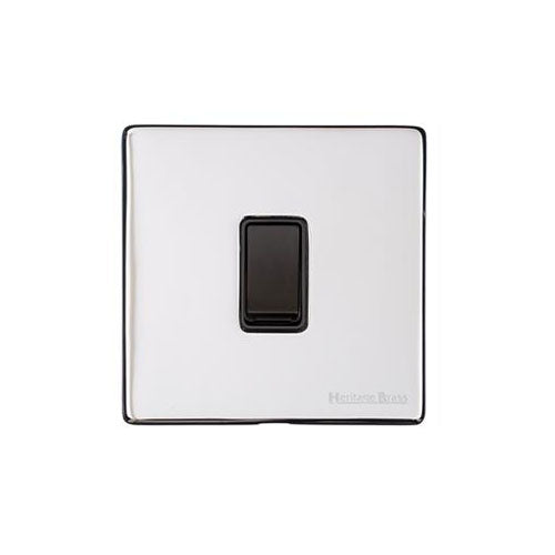 Vintage Range Polished Chrome Switches & Sockets, X02 - 1 Gang Intermediate Rocker Switch by Heritage Brass By M-Marcus
