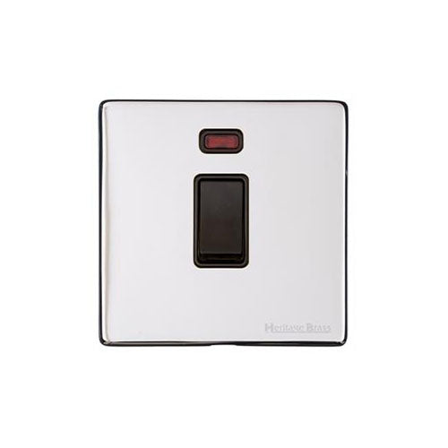 Vintage Range Polished Chrome Switches & Sockets, X02 - 20A Double Pole Switch with Neon by Heritage Brass By M-Marcus