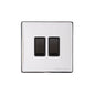 Vintage Range Polished Chrome Switches & Sockets, X02 - 2 Gang Rocker Switch by Heritage Brass By M-Marcus