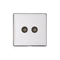 Vintage Range Polished Chrome Switches & Sockets, X02 - 2 Gang TV Coaxial Socket by Heritage Brass By M-Marcus